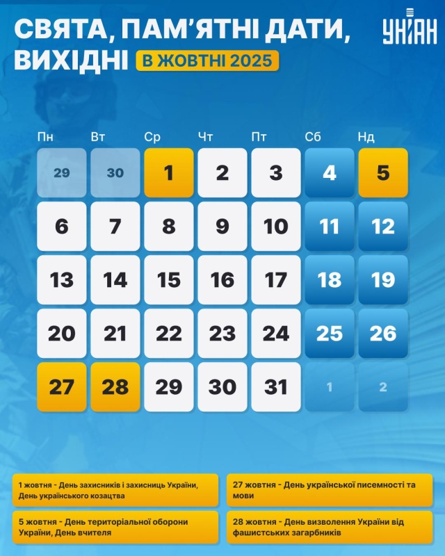 які свята в жовтні