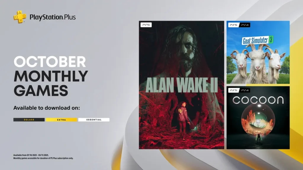 PlayStation Plus у жовтні 2025: Alan Wake 2 та ще дві безкоштовні гри 2