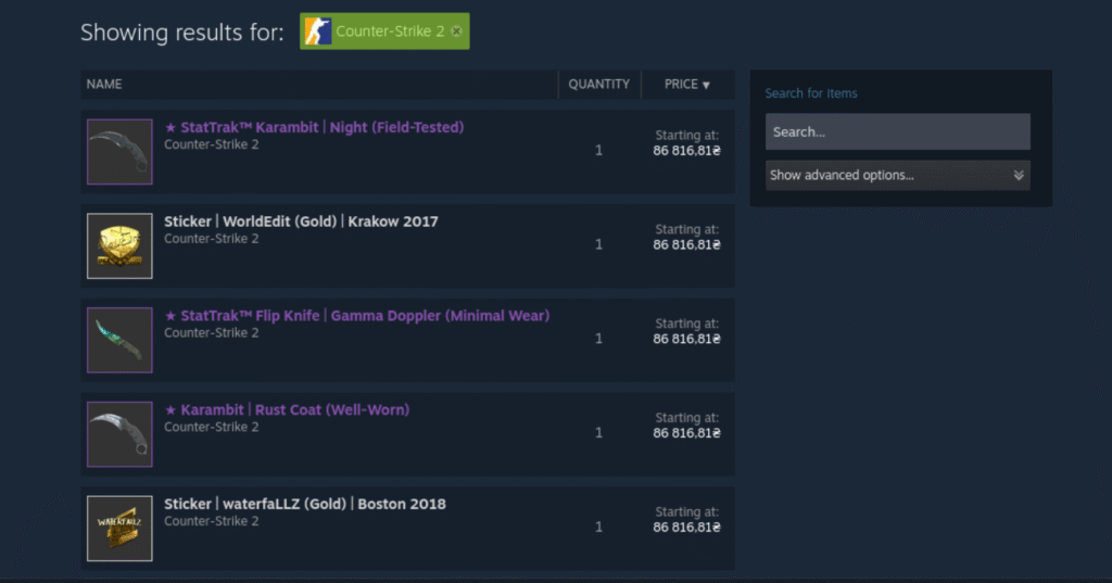 Ринок скінів Counter-Strike 2 встановлює нові цінові рекорди 2