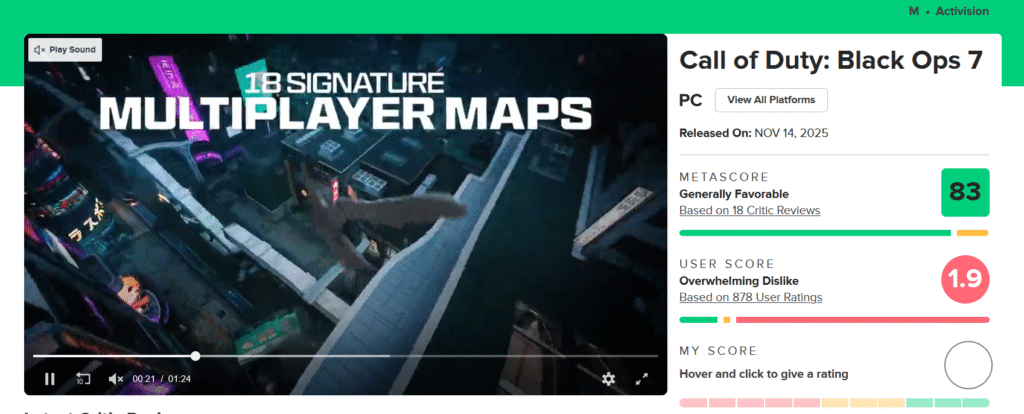 Call of Duty: Black Ops 7 отримала найгірші оцінки від гравців в історії серії 4