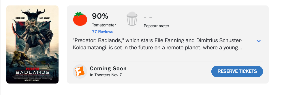 Фільм Хижак: Дикі землі дебютував із рейтингом понад 90% на Rotten Tomatoes 4