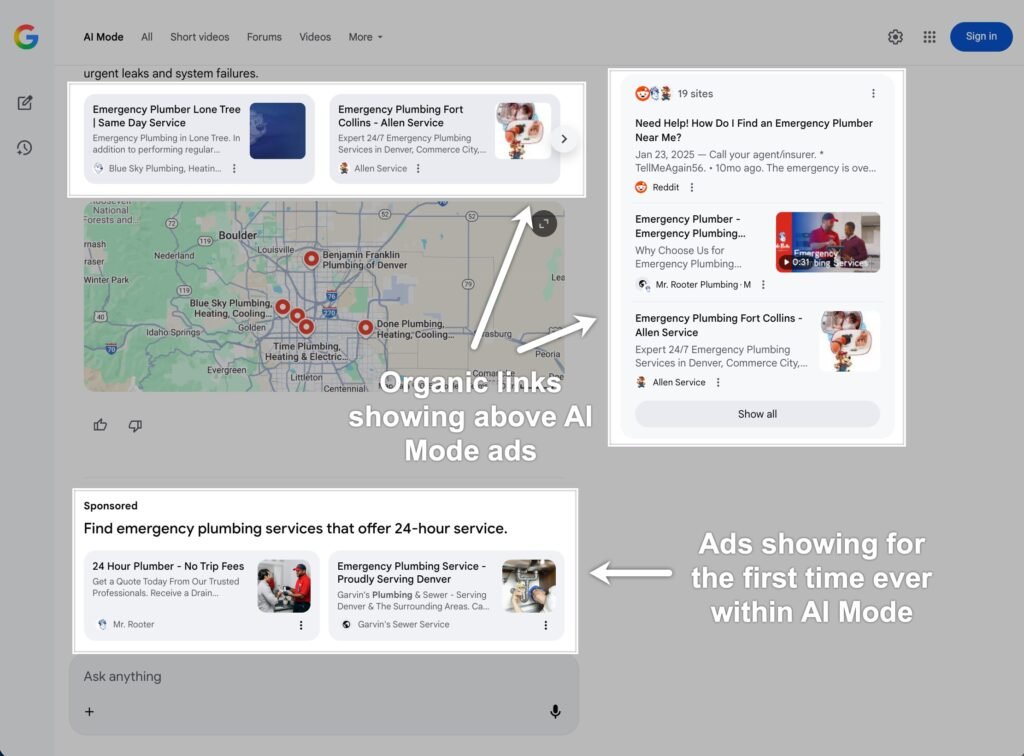 Google почине показувати рекламу в AI Mode 3