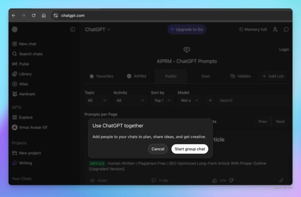 OpenAI додасть групові чати та приватні повідомлення у ChatGPT 5