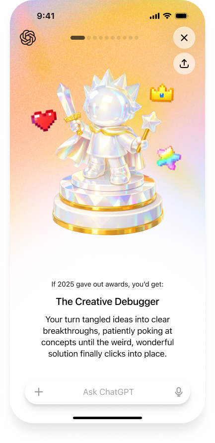 Твій рік з ChatGPT: чатбот OpenAI запустив персональні підсумки року 3