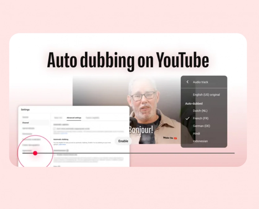 YouTube запустив автоматичний дубляж для всіх: 27 мов та функції Lip Sync і "Експресивна мова” 3