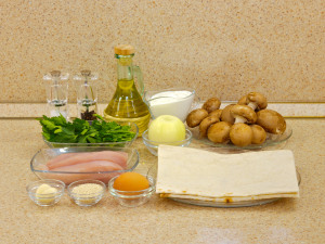 Лавашні конвертики з куркою та грибами 1