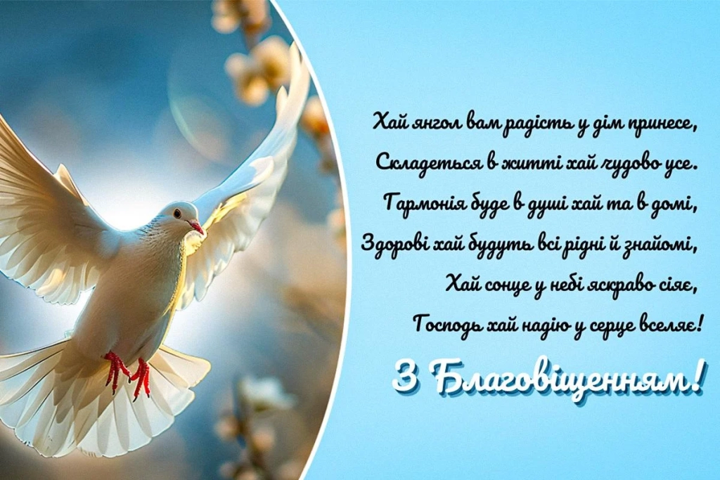 Вітаємо з Благовіщенням: листівки та красиві привітання до свята