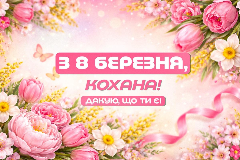 Вітаємо жінок зі святом: барвисті листівки з 8 Березня