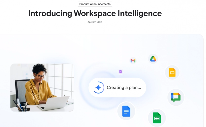 Google реалізувала мрію офісних співробітників: Workspace Intelligence як штучний інтелект для Gmail, Drive, Docs і Chat. 1