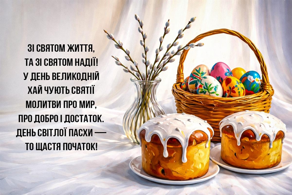 Найкращі привітання з Великоднем 2026 року: барвисті листівки та вірші