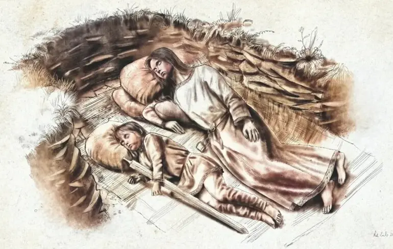 Вчені в Англії виявили стародавню могилу брата і сестри: поховання підлітка та маленького хлопчика. 1