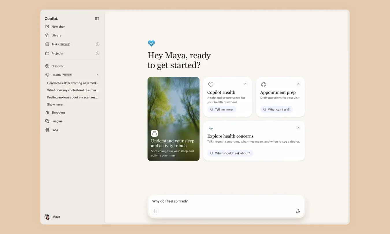 Microsoft Copilot Health: ШІ інтерпретує ваші аналізи та зберігає історію захворювань 2