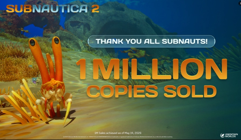 Subnautica 2 реалізувала мільйон примірників і залучила величезну кількість гравців у Steam за першу годину раннього доступу. 1