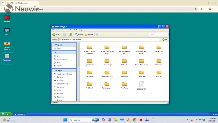 Сумуєте за Windows XP? Веб-інтерфейс перетворює Вікіпедію на настільний стиль культової ОС. 3